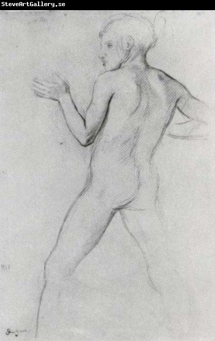 Edgar Degas Study of Boy in Attitude of Defence